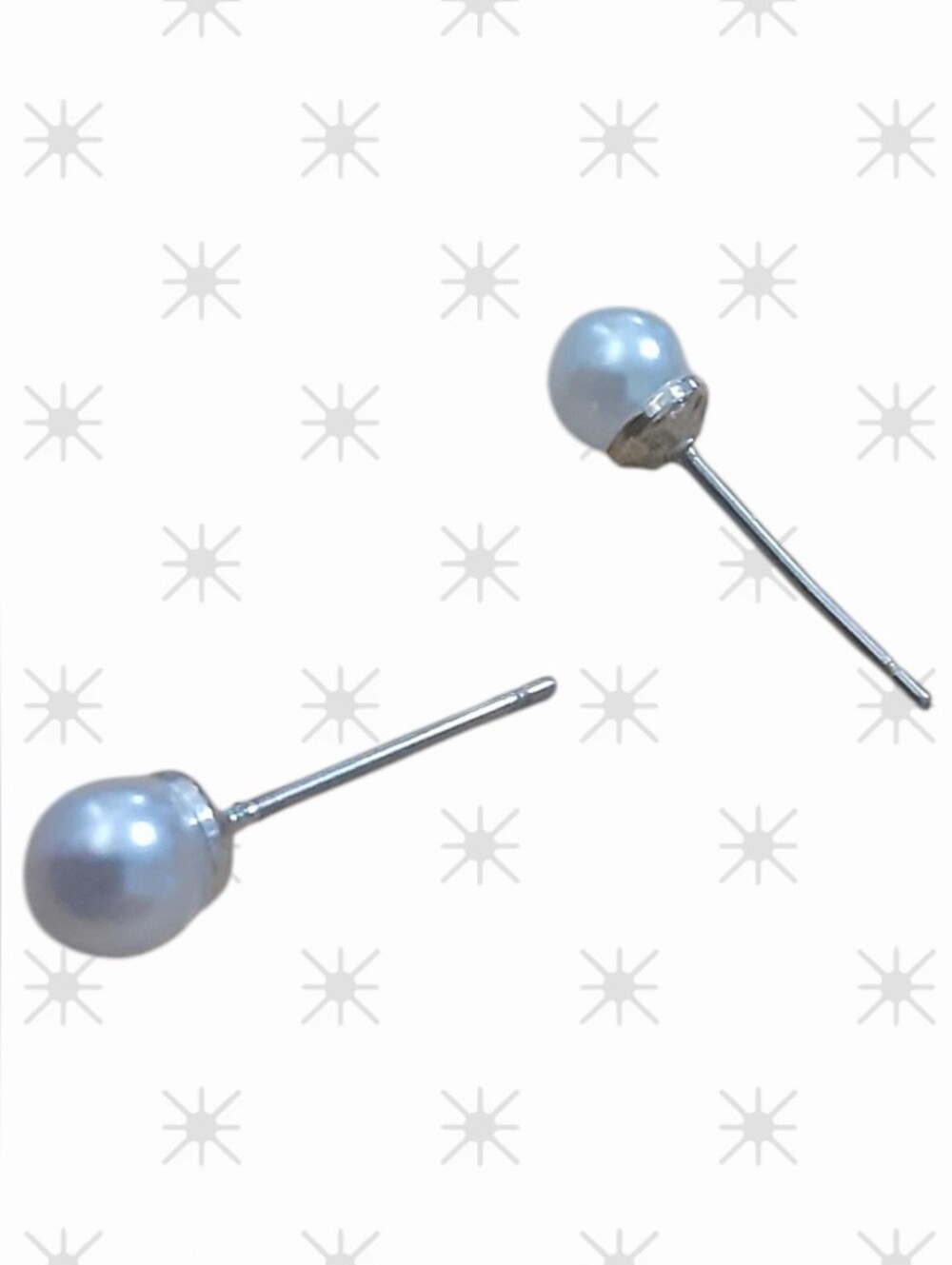Chisel Titanium Polished 5mm Lmitation Pearl Post Earrings Hypoallergenic